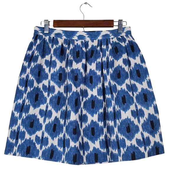 MICHAEL MICHAEL KORS Blue Poppy Linen Pleated Mini Skirt Size 6 - Picture 1 of 6